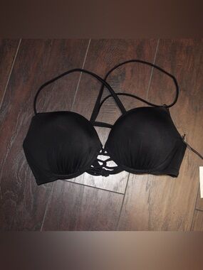 Black Strappy Push-Up Bikini Top
